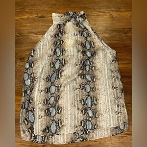 NWT Olivia Graye Snake Print Halter Blouse - Cream/Black/Blue size MEDIUM